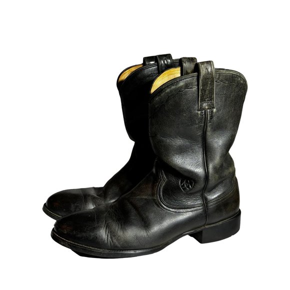 Ariat Mens Roper Black Cowboy Boot 35501 Pull On - Picture 8 of 14